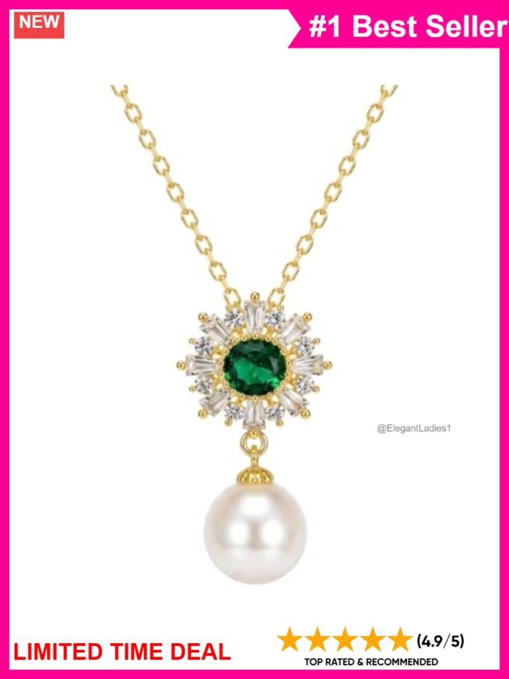 Freshwater Cultured Pearl Pendant Necklace 925 Sterling Silver 18in
